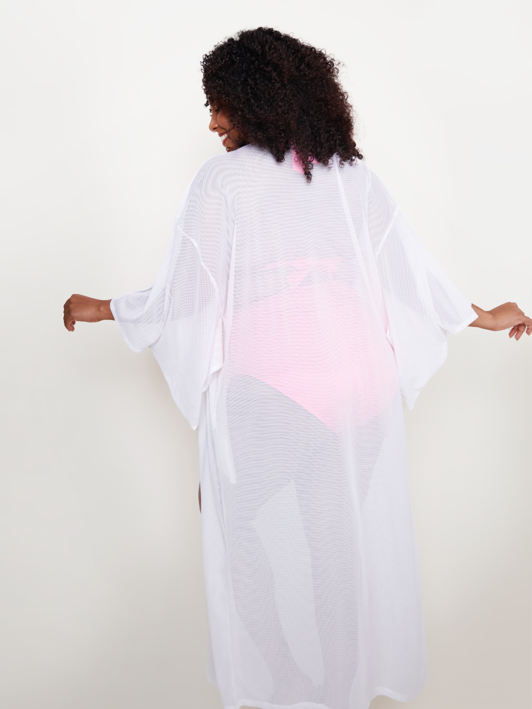 Long Kimono - White - The Mesh Collection